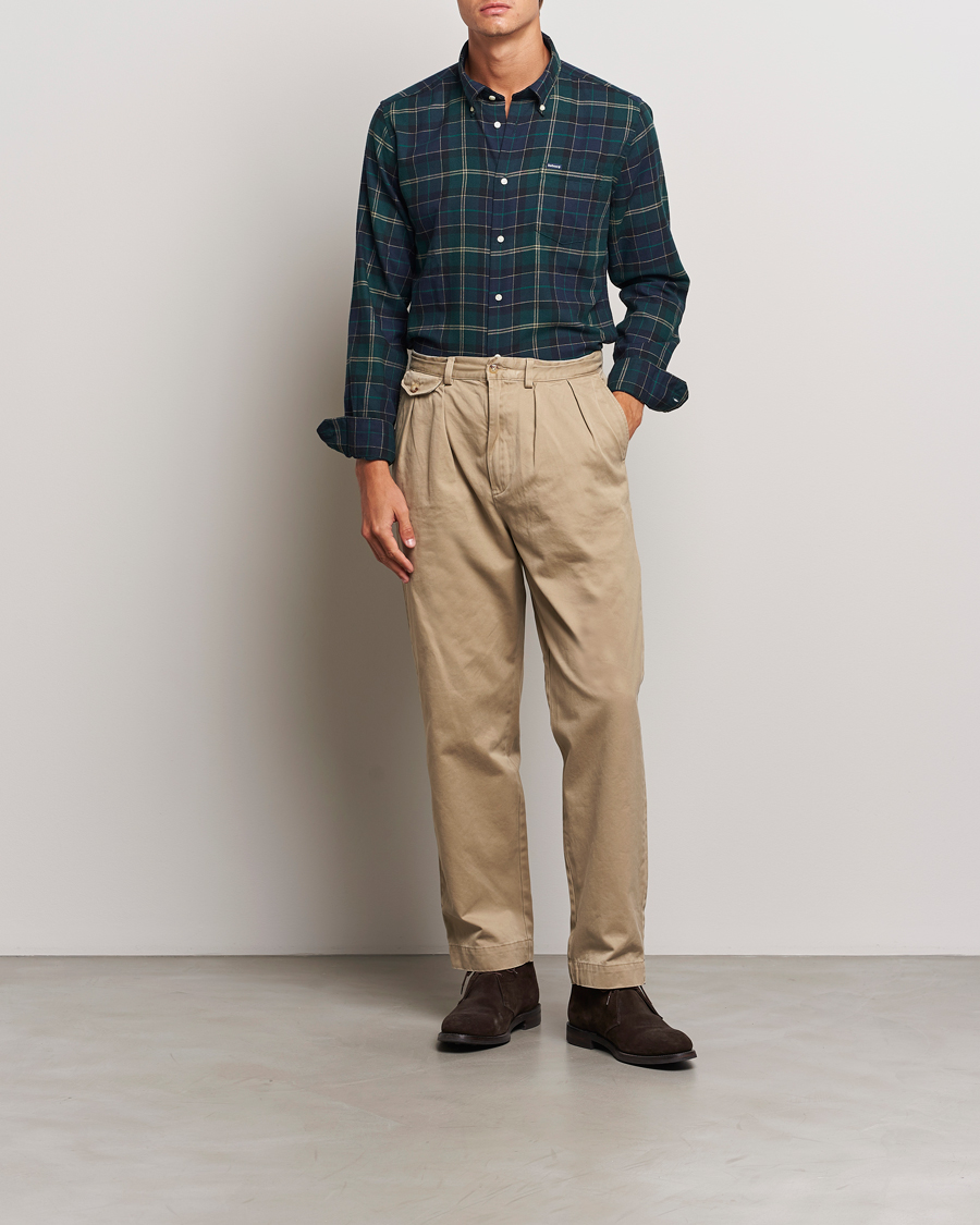 Herre | Skjorter | Barbour Lifestyle | Flannel Check Shirt Green Loch