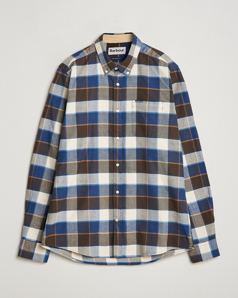 Herre | Skjorter | Barbour Lifestyle | Valley Check Flannel Shirt Ecru
