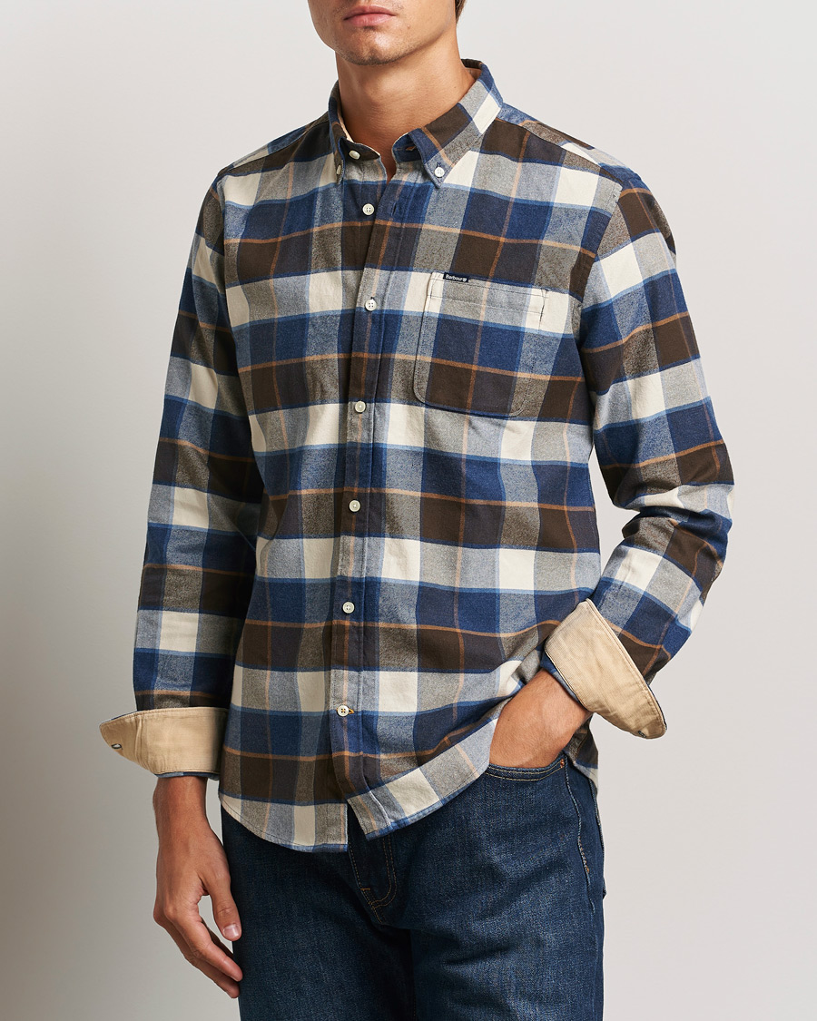 Herre | Skjorter | Barbour Lifestyle | Valley Check Flannel Shirt Ecru