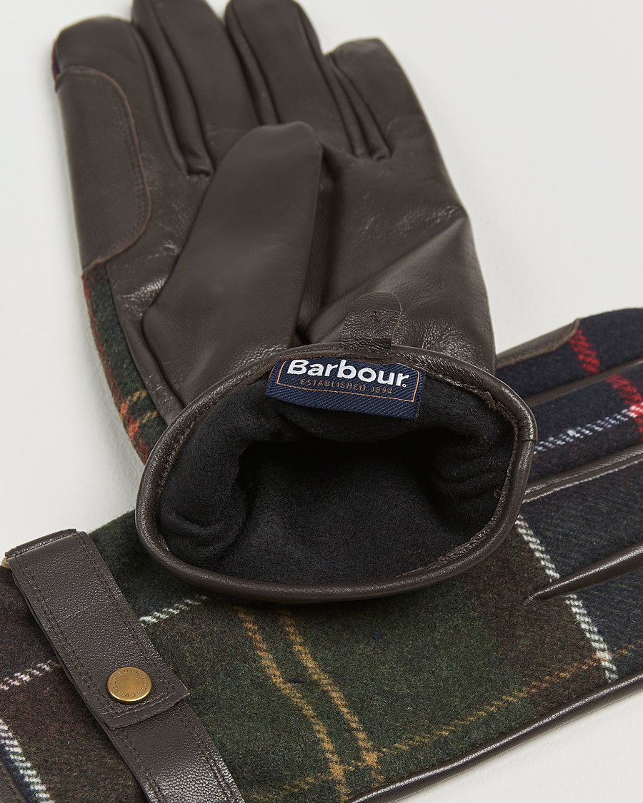 Herre | Barbour Lifestyle Newbrough Tartan Leather Gloves Classic Tartan | Barbour Lifestyle | Newbrough Tartan Leather Gloves Classic Tartan