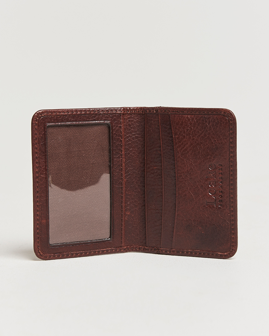 Herre | Loake 1880 Fenchurch Grained Leather Card Holder Dark Brown | Loake 1880 | Fenchurch Grained Leather Card Holder Dark Brown