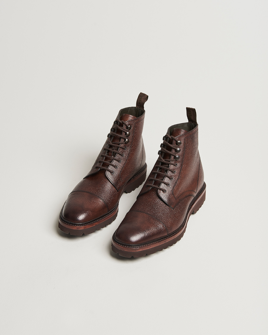 Herre | Støvler | Loake Shoemakers | Aquarius Grained Lightweight Boot Dark Brown