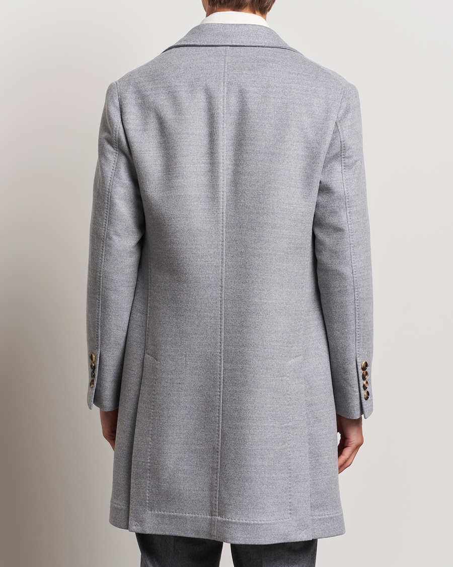 Herre | Jakker | Brunello Cucinelli | Single Breasted Beaver Wool Coat Pearl Grey