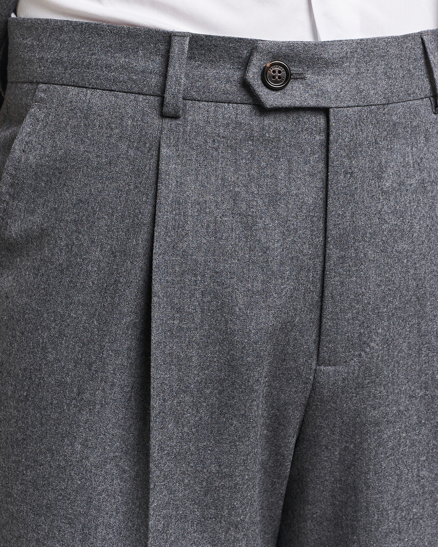 Herre | Jakkesæt | Brunello Cucinelli | Single Breasted Flannel Suit Grey Melange