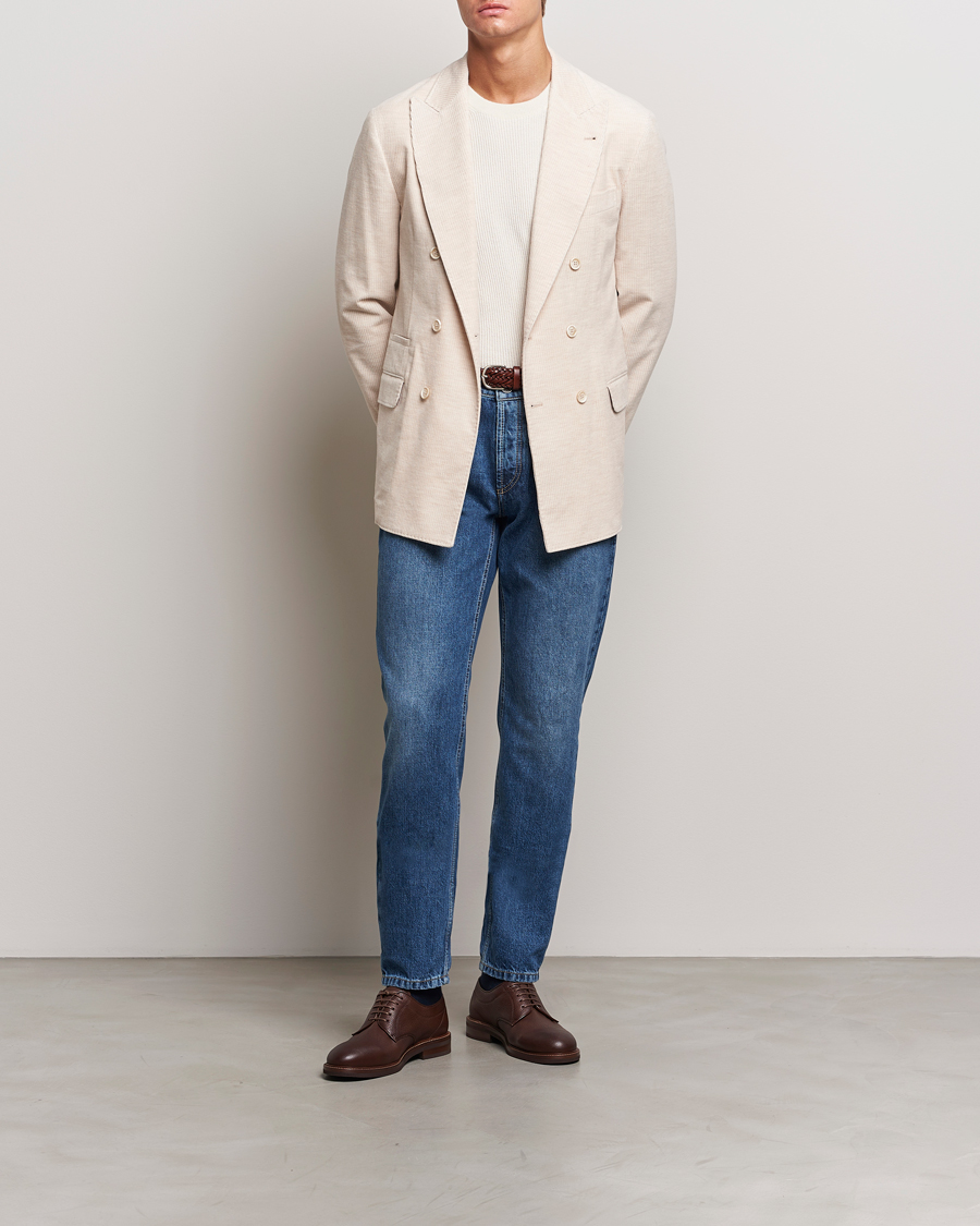 Herre | Blazere & jakker | Brunello Cucinelli | Double Breasted Cashmere Corduroy Blazer Sand
