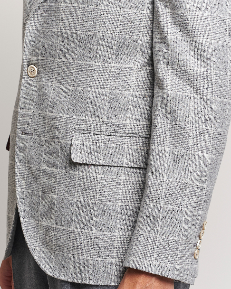 Herre | Blazere & jakker | Brunello Cucinelli | Single Breasted Check Blazer Pearl Grey