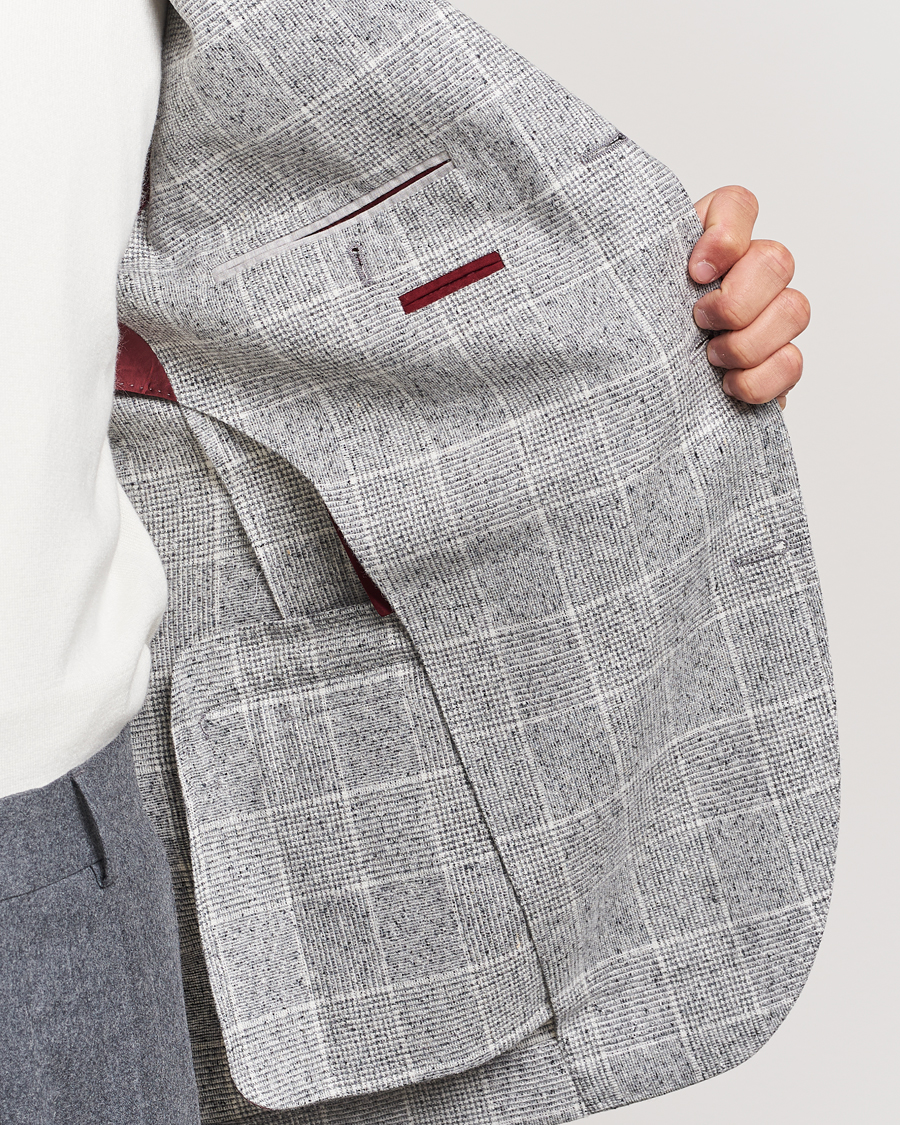 Herre | Blazere & jakker | Brunello Cucinelli | Single Breasted Check Blazer Pearl Grey