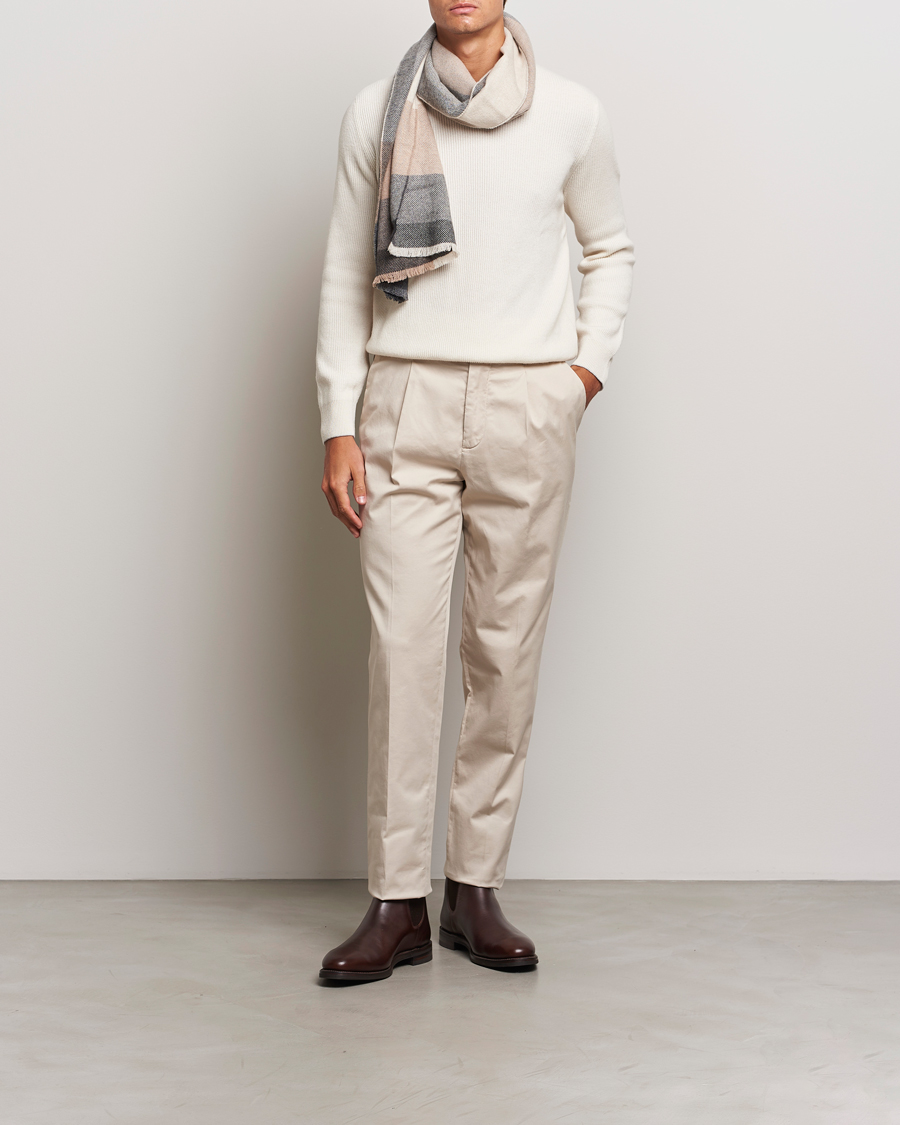 Herre | Bukser | Brunello Cucinelli | Slim Fit Pleated Trousers Light Beige
