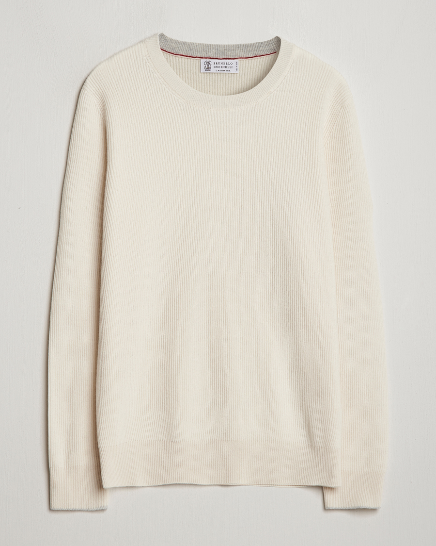 Herre | Trøjer | Brunello Cucinelli | Cashmere Rib Crew Neck Sweater Panama