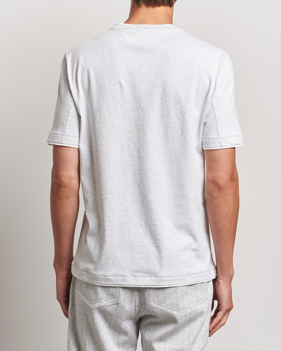 Herre | T-Shirts | Brunello Cucinelli | Short Sleeve Logo T-Shirt Light Grey