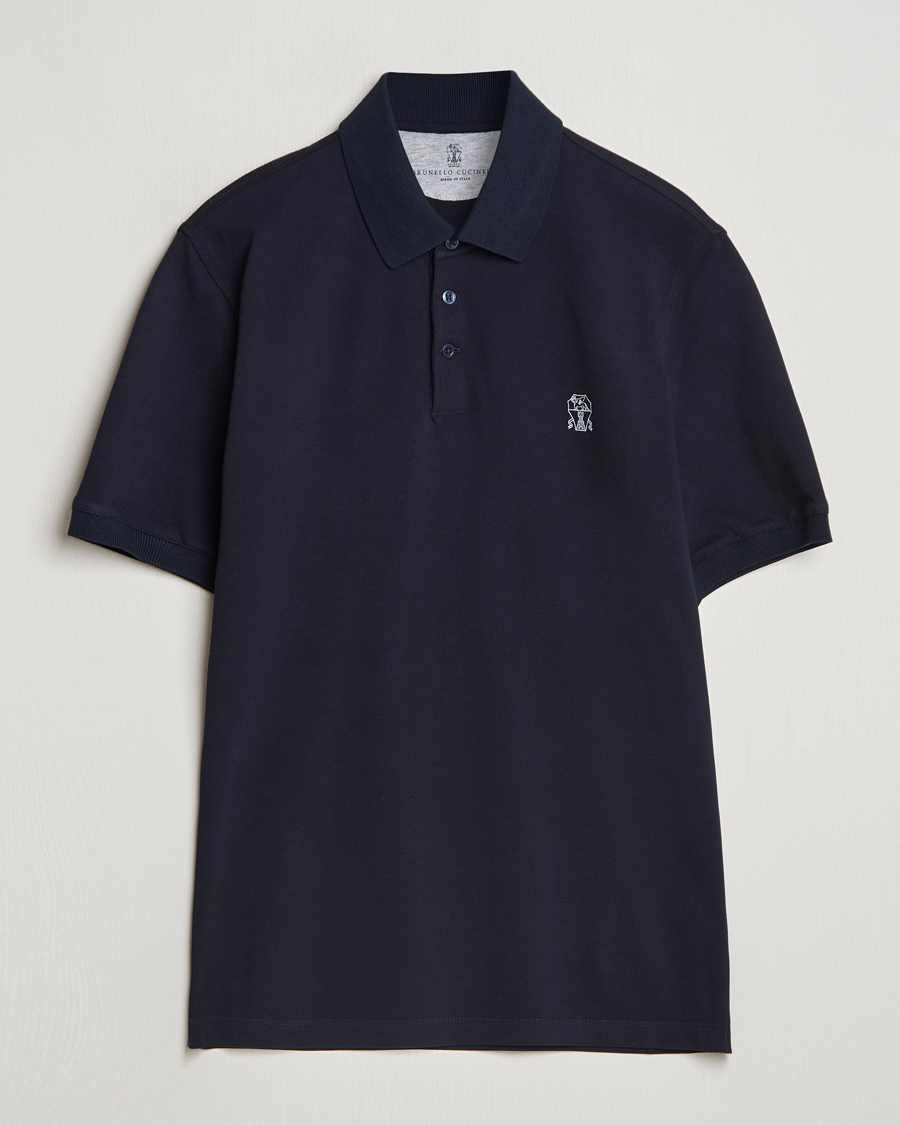 Herre | Polotrøjer | Brunello Cucinelli | Short Sleeve Logo Polo Navy