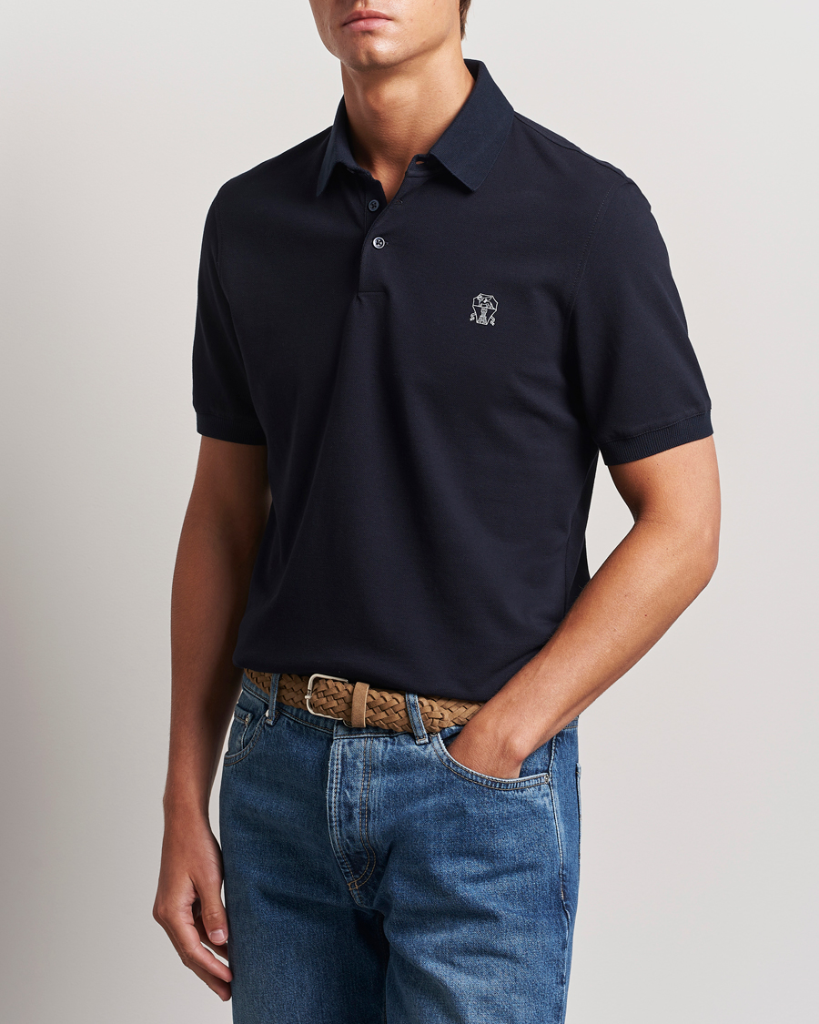 Herre | Polotrøjer | Brunello Cucinelli | Short Sleeve Logo Polo Navy