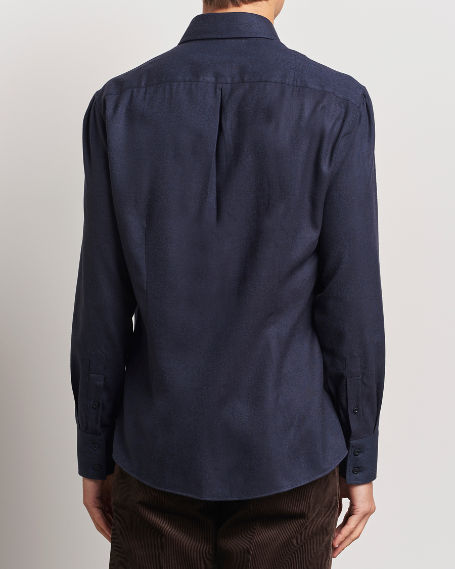 Herre | Skjorter | Brunello Cucinelli | Slim Fit Flannel Shirt Navy