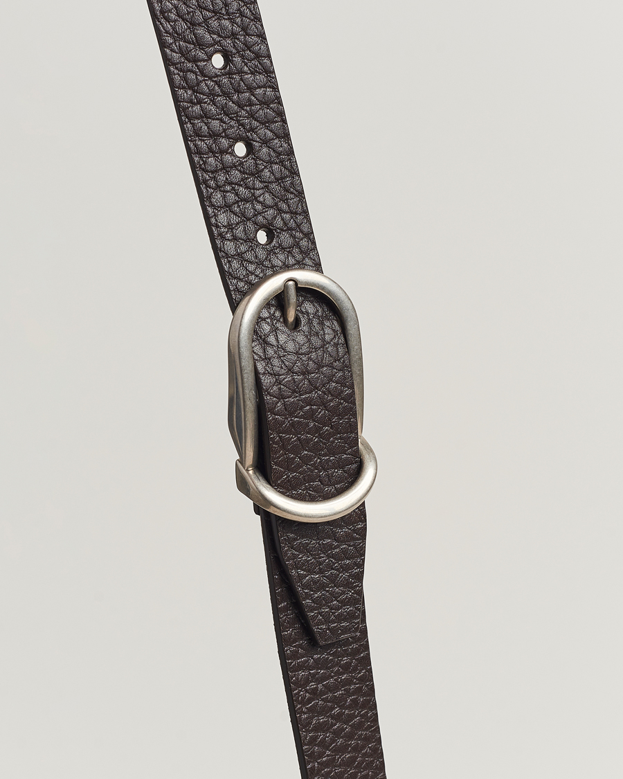Herre | Brunello Cucinelli Grain Leather Belt Dark Brown | Brunello Cucinelli | Grain Leather Belt Dark Brown
