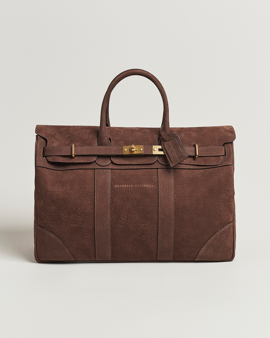 Herre | Brunello Cucinelli Grain Leather Holdall Dark Brown | Brunello Cucinelli | Grain Leather Holdall Dark Brown