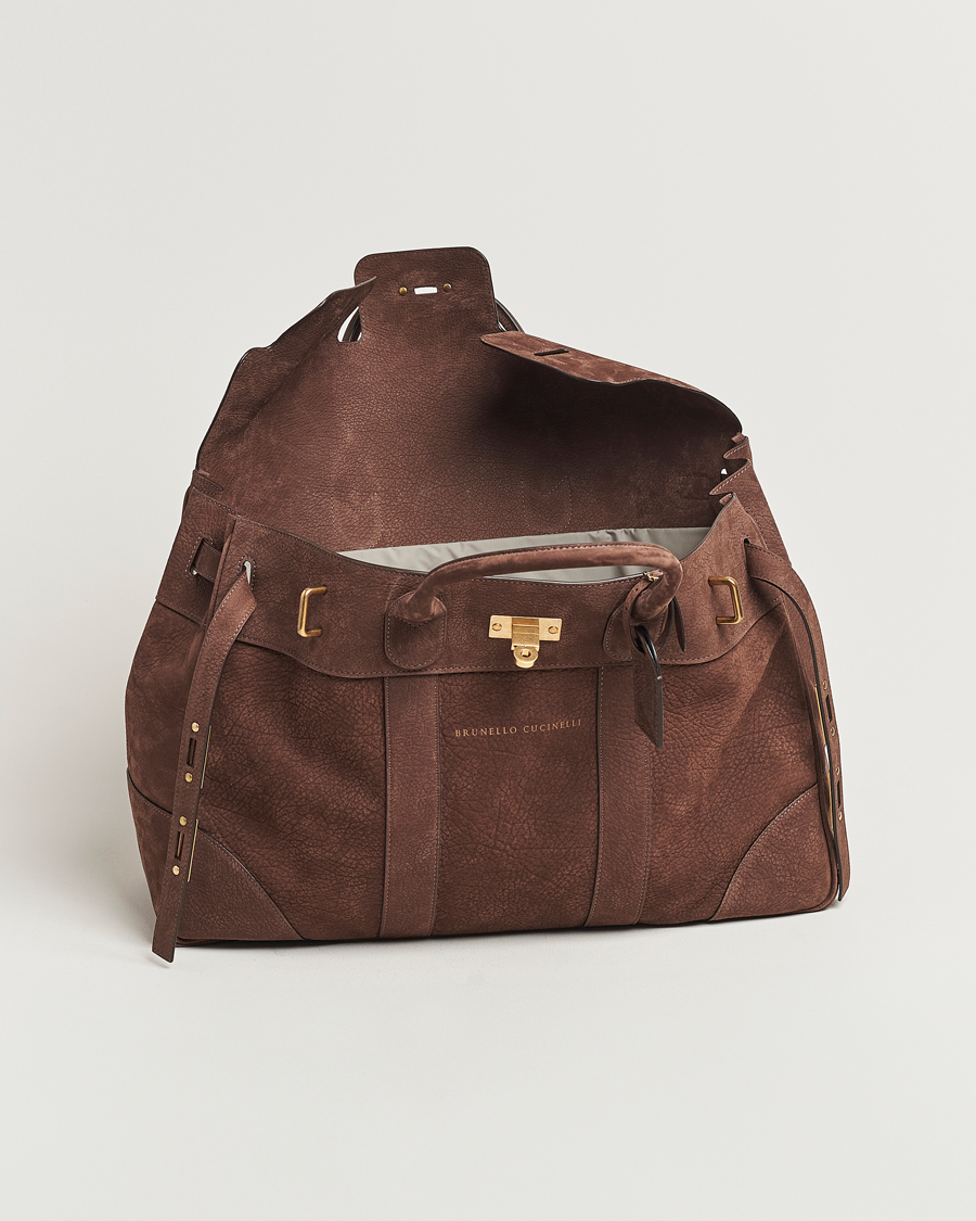 Herre | Brunello Cucinelli Grain Leather Holdall Dark Brown | Brunello Cucinelli | Grain Leather Holdall Dark Brown