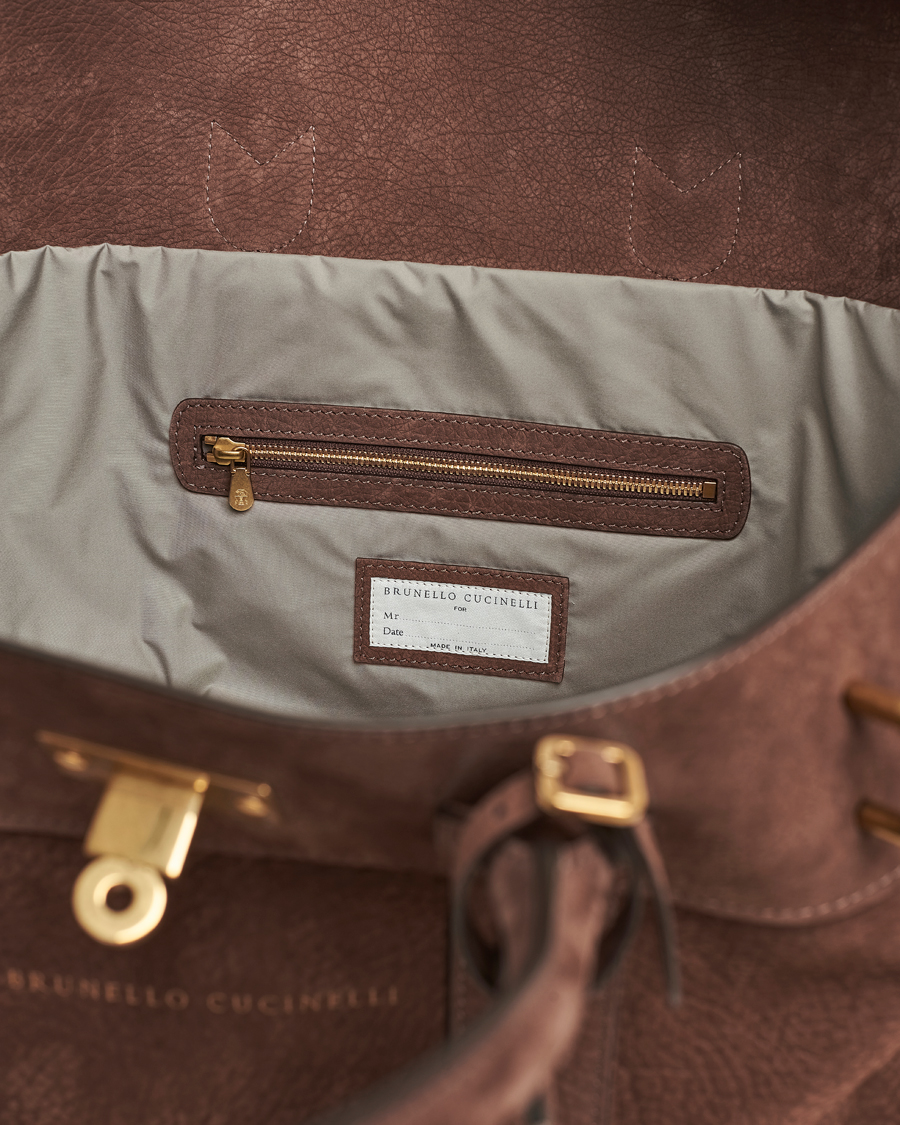 Herre | Brunello Cucinelli Grain Leather Holdall Dark Brown | Brunello Cucinelli | Grain Leather Holdall Dark Brown