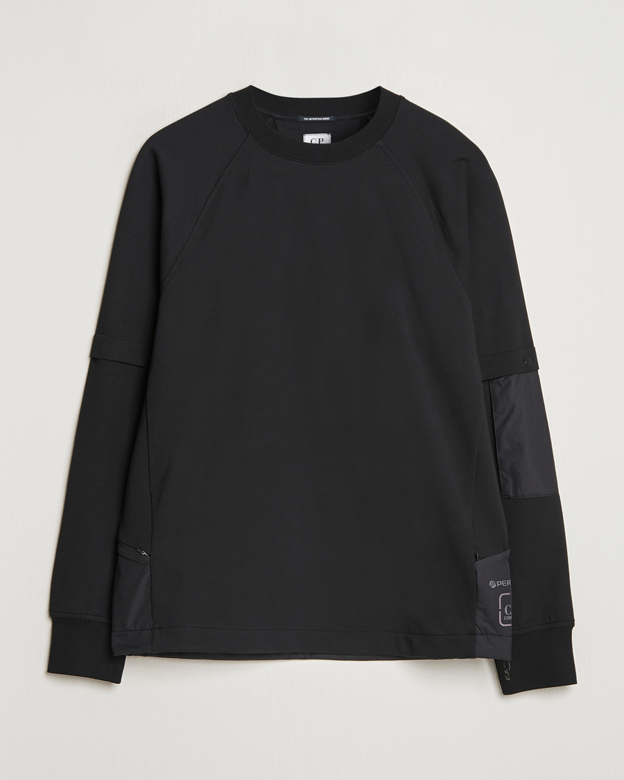 Herre | Trøjer | C.P. Company | Metropolis Fleece Cotton Pertex Crew Neck Black