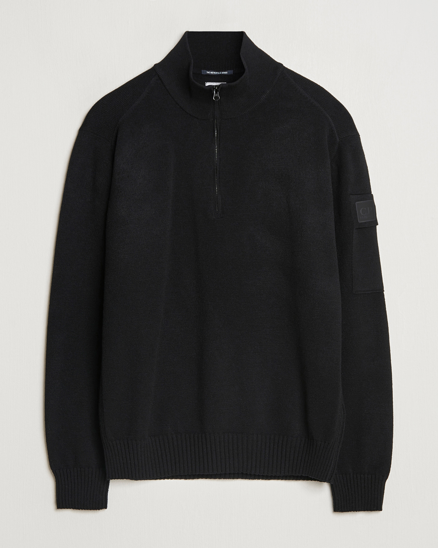 Herre | Trøjer | C.P. Company | Metropolis Knitted Wool Half Zip Black