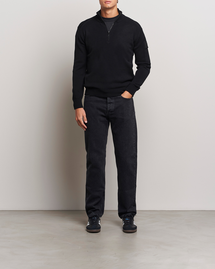 Herre | Trøjer | C.P. Company | Metropolis Knitted Wool Half Zip Black