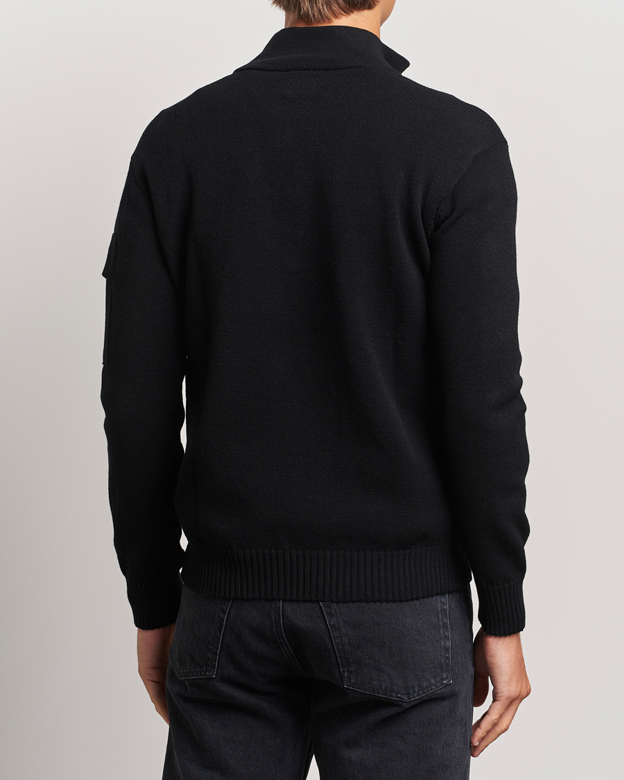 Herre | Trøjer | C.P. Company | Metropolis Knitted Wool Half Zip Black
