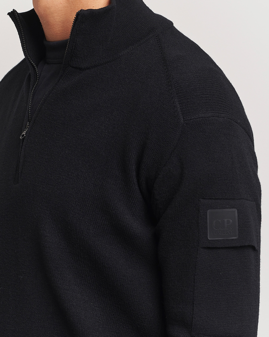 Herre | Trøjer | C.P. Company | Metropolis Knitted Wool Half Zip Black