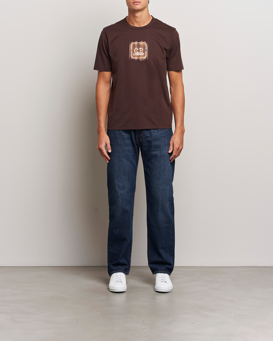 Herre | T-Shirts | C.P. Company | Metropolis Mercerized Chest Logo T-Shirts Brown