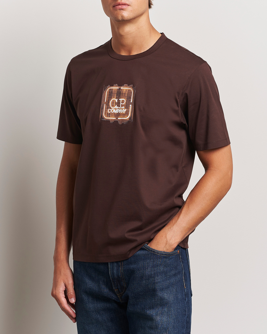 Herre | T-Shirts | C.P. Company | Metropolis Mercerized Chest Logo T-Shirts Brown