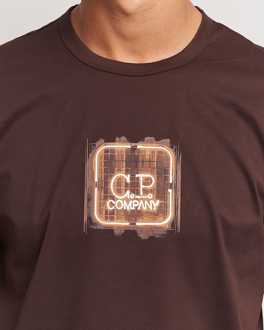 Herre | T-Shirts | C.P. Company | Metropolis Mercerized Chest Logo T-Shirts Brown