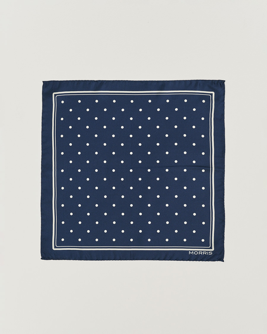 Herre | Lommeklude | Morris | Dot Pocket Square Navy