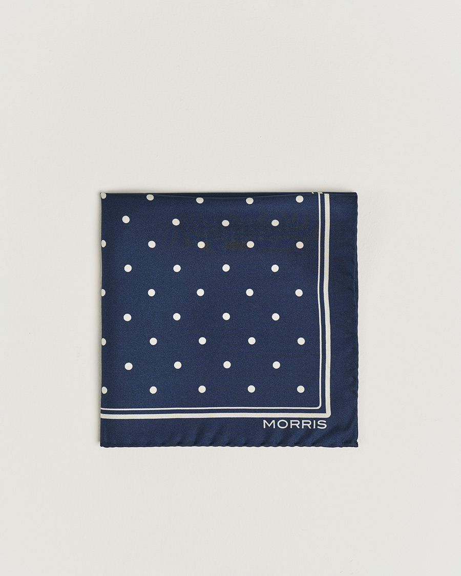 Herre | Lommeklude | Morris | Dot Pocket Square Navy
