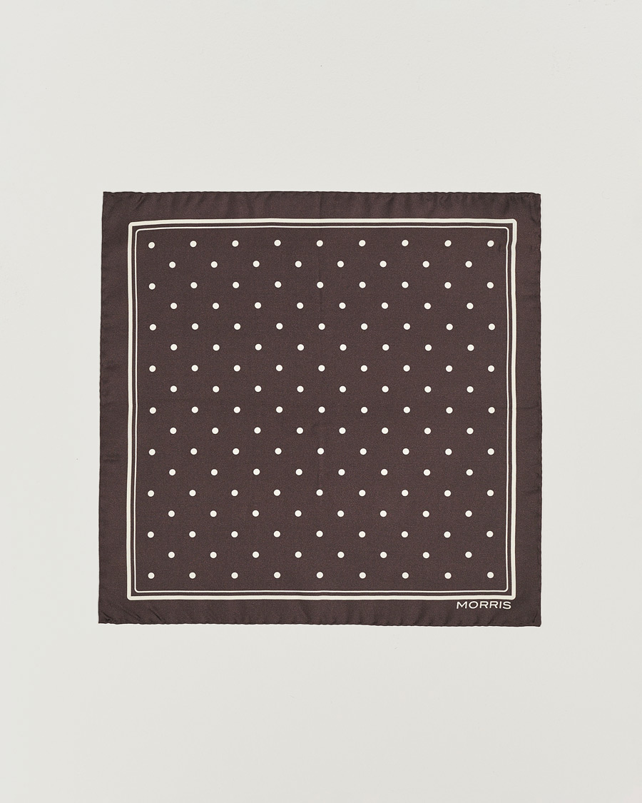Herre | Lommeklude | Morris | Dot Pocket Square Brown