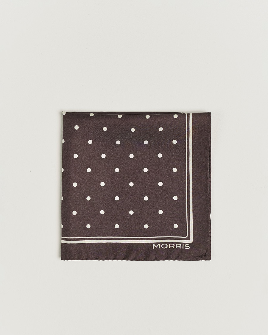 Herre | Lommeklude | Morris | Dot Pocket Square Brown