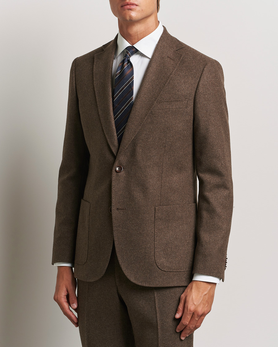 Herre | Blazere & jakker | Morris | Flannel Wool Blazer Brown