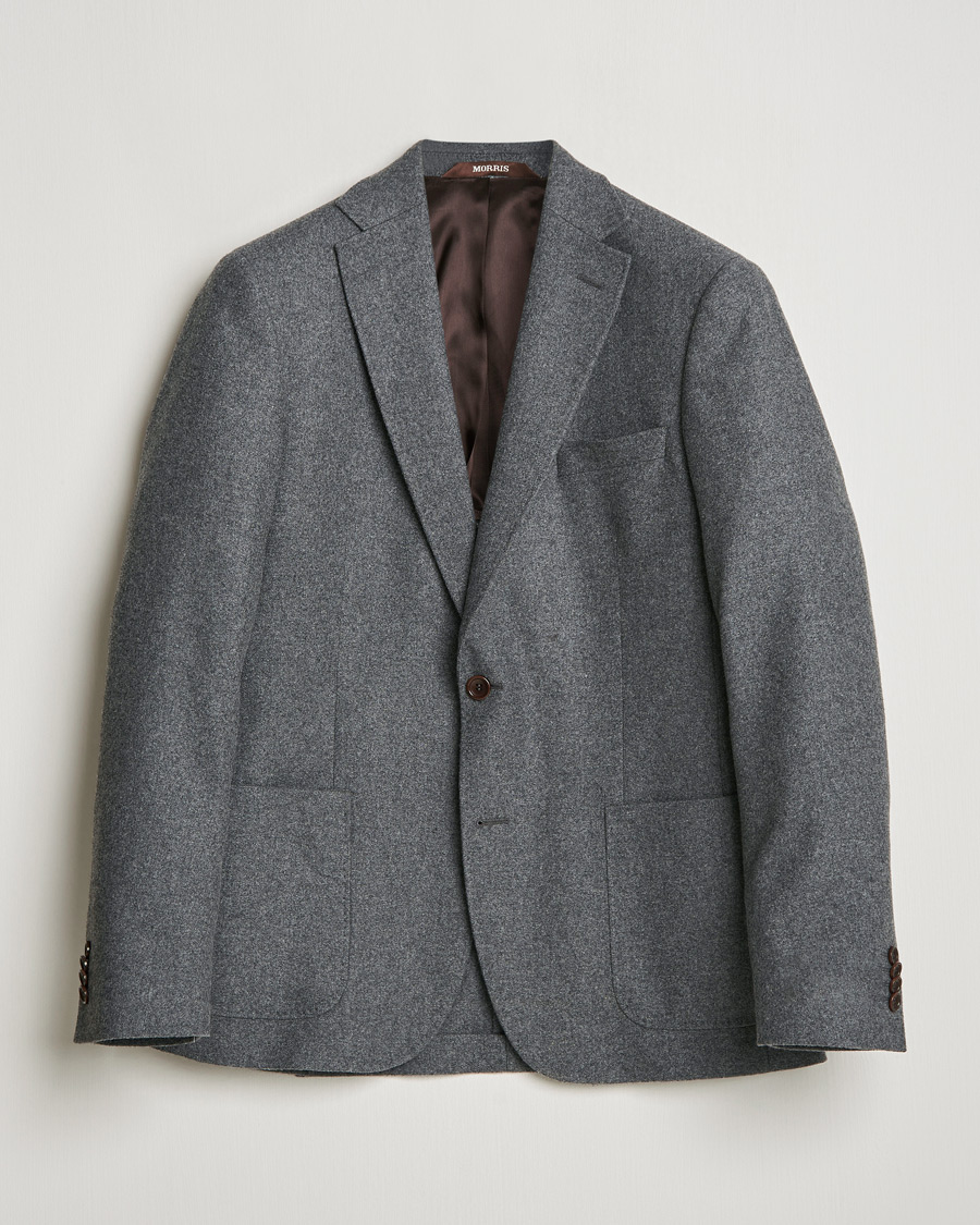 Herre | Blazere & jakker | Morris | Flannel Wool Blazer Grey