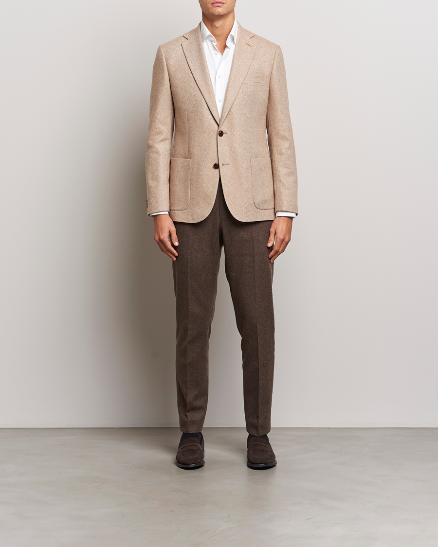 Herre | Blazere & jakker | Morris | Tweed Herringbone Blazer Brown