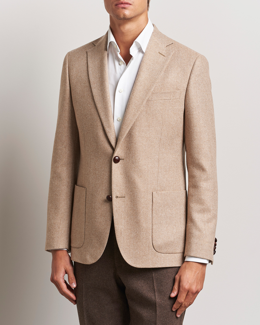 Herre | Blazere & jakker | Morris | Tweed Herringbone Blazer Brown