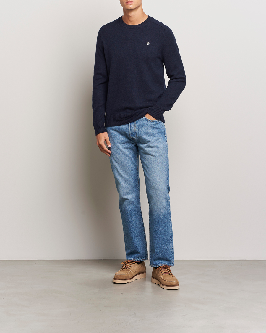 Herre | Trøjer | Morris | Hertford Merino Crew Neck Navy
