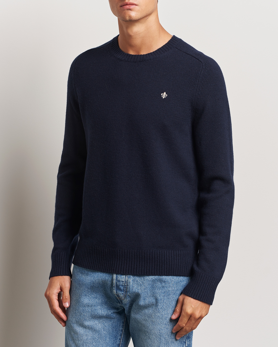 Herre | Trøjer | Morris | Hertford Merino Crew Neck Navy