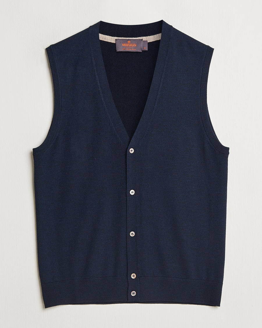 Herre | Trøjer | Morris | Merino Slipover Vest Navy
