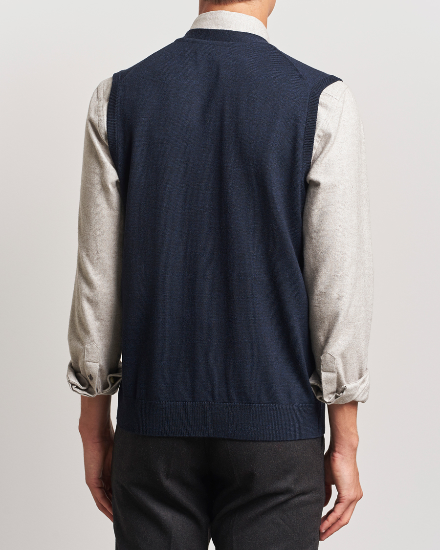 Herre | Trøjer | Morris | Merino Slipover Vest Navy