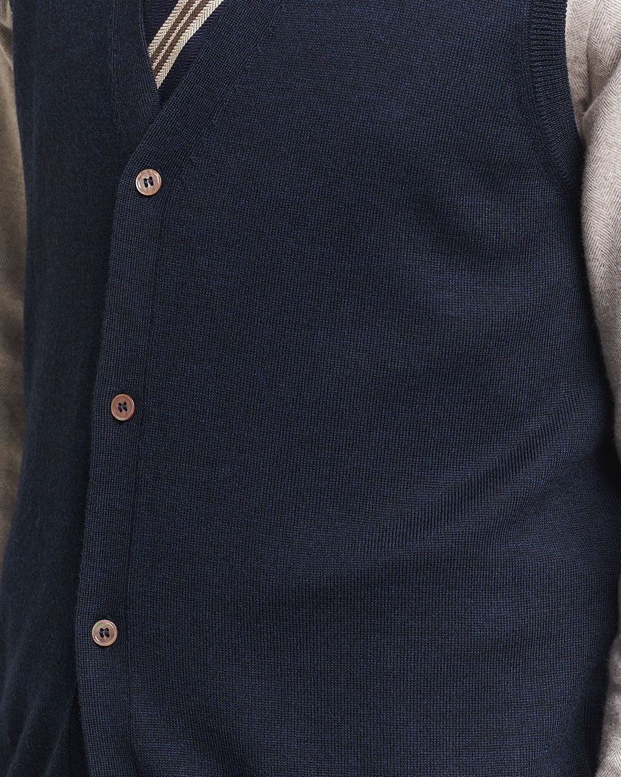 Herre | Trøjer | Morris | Merino Slipover Vest Navy