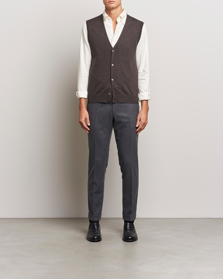 Herre | Trøjer | Morris | Merino Slipover Vest Brown