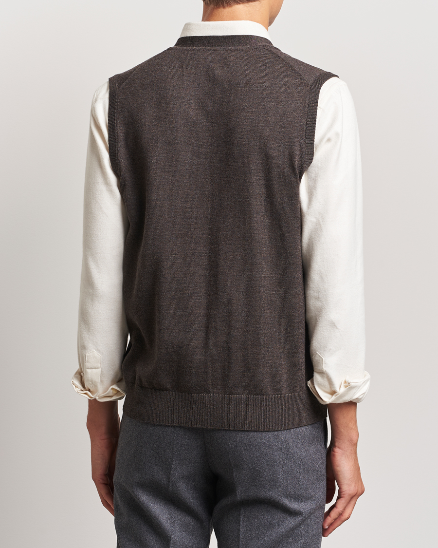 Herre | Trøjer | Morris | Merino Slipover Vest Brown