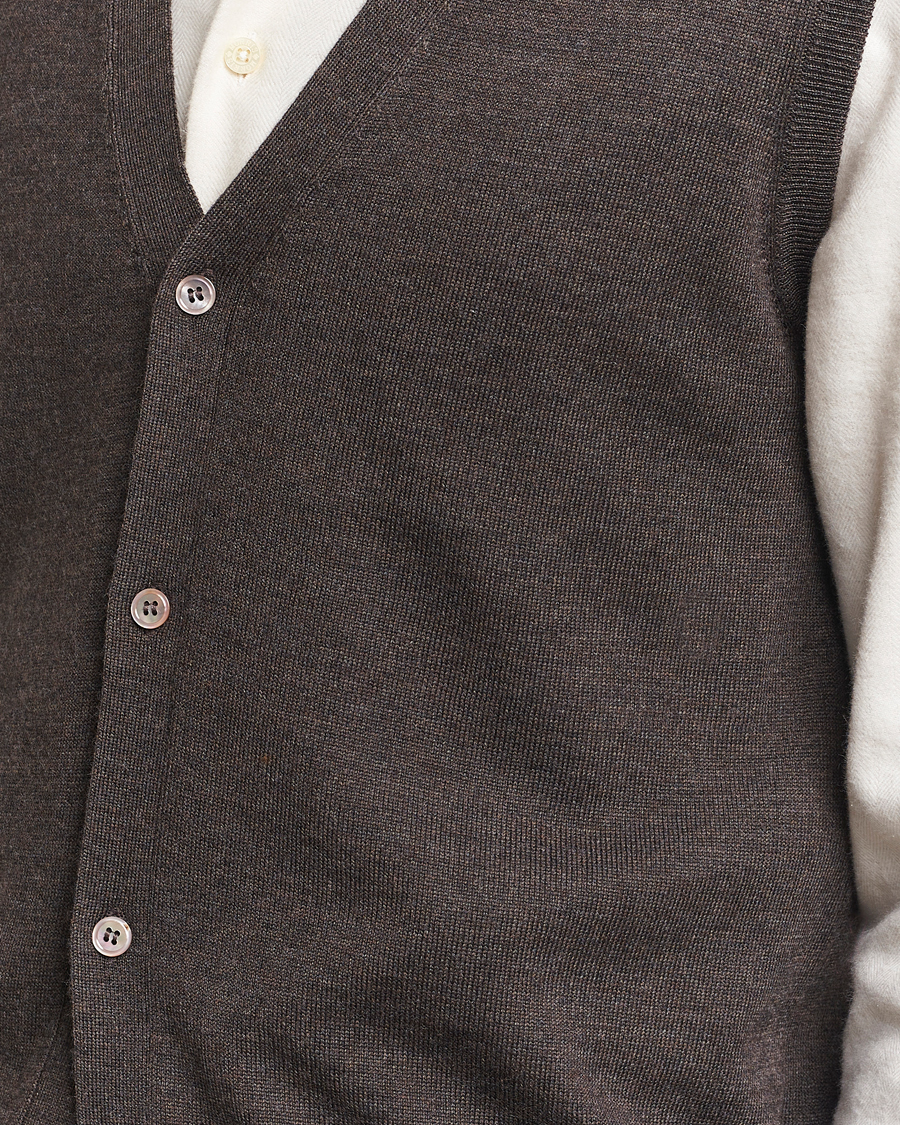 Herre | Trøjer | Morris | Merino Slipover Vest Brown