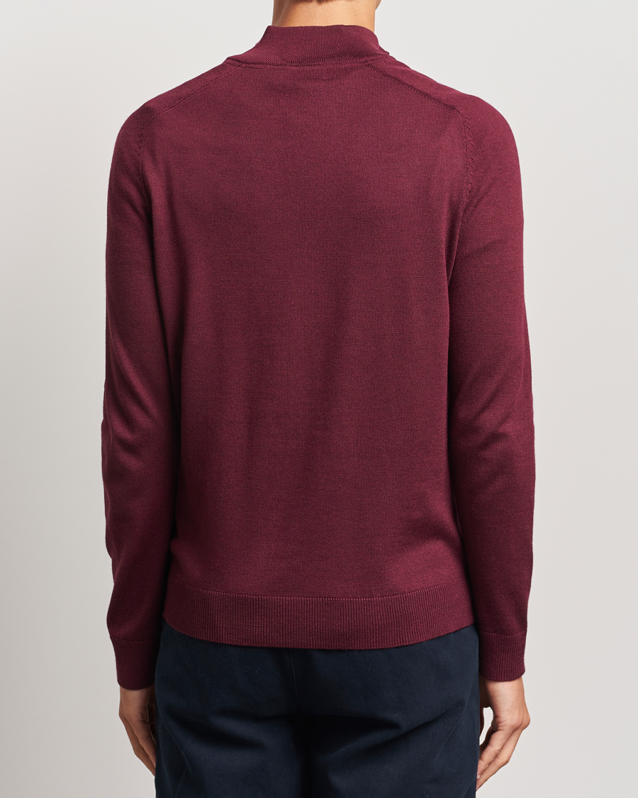 Herre | Trøjer | Morris | John Merino Half Zip Wine Red