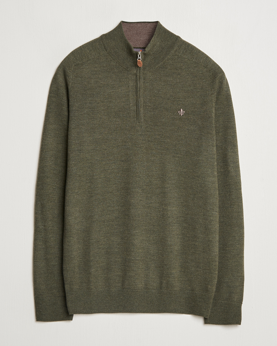 Herre | Trøjer | Morris | John Merino Half Zip Olive