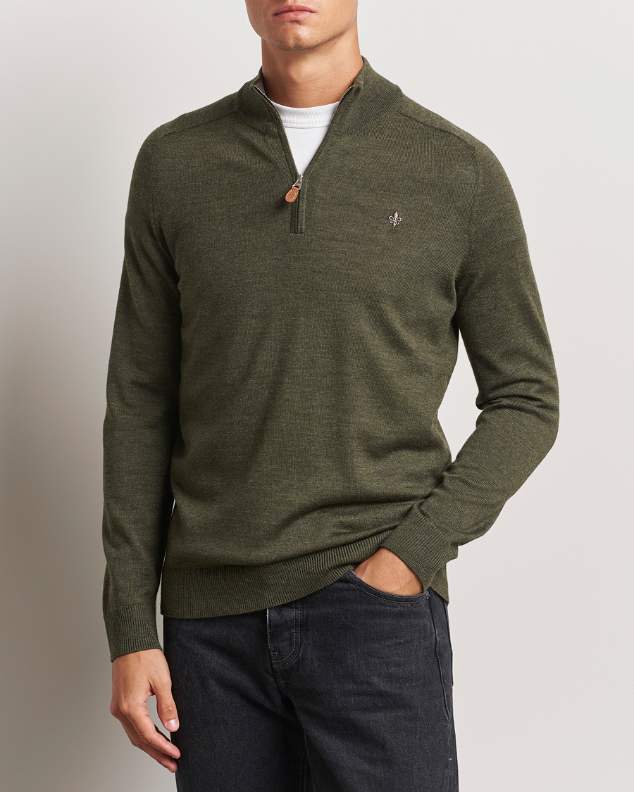Herre | Trøjer | Morris | John Merino Half Zip Olive