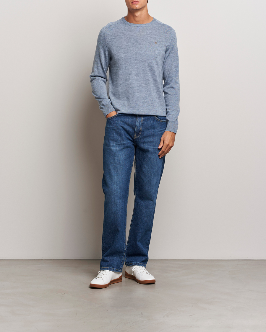 Herre | Trøjer | Morris | Merino O-neck Light Blue