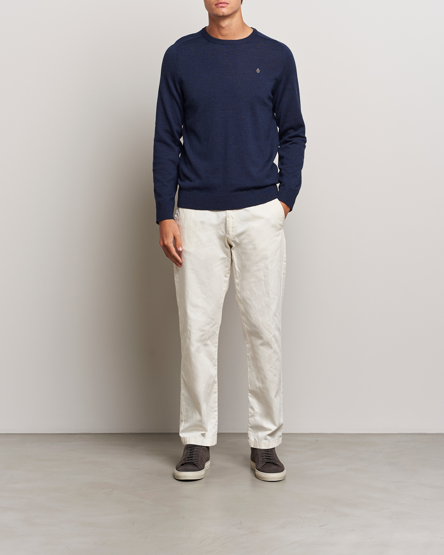 Herre | Trøjer | Morris | Merino O-neck Blue